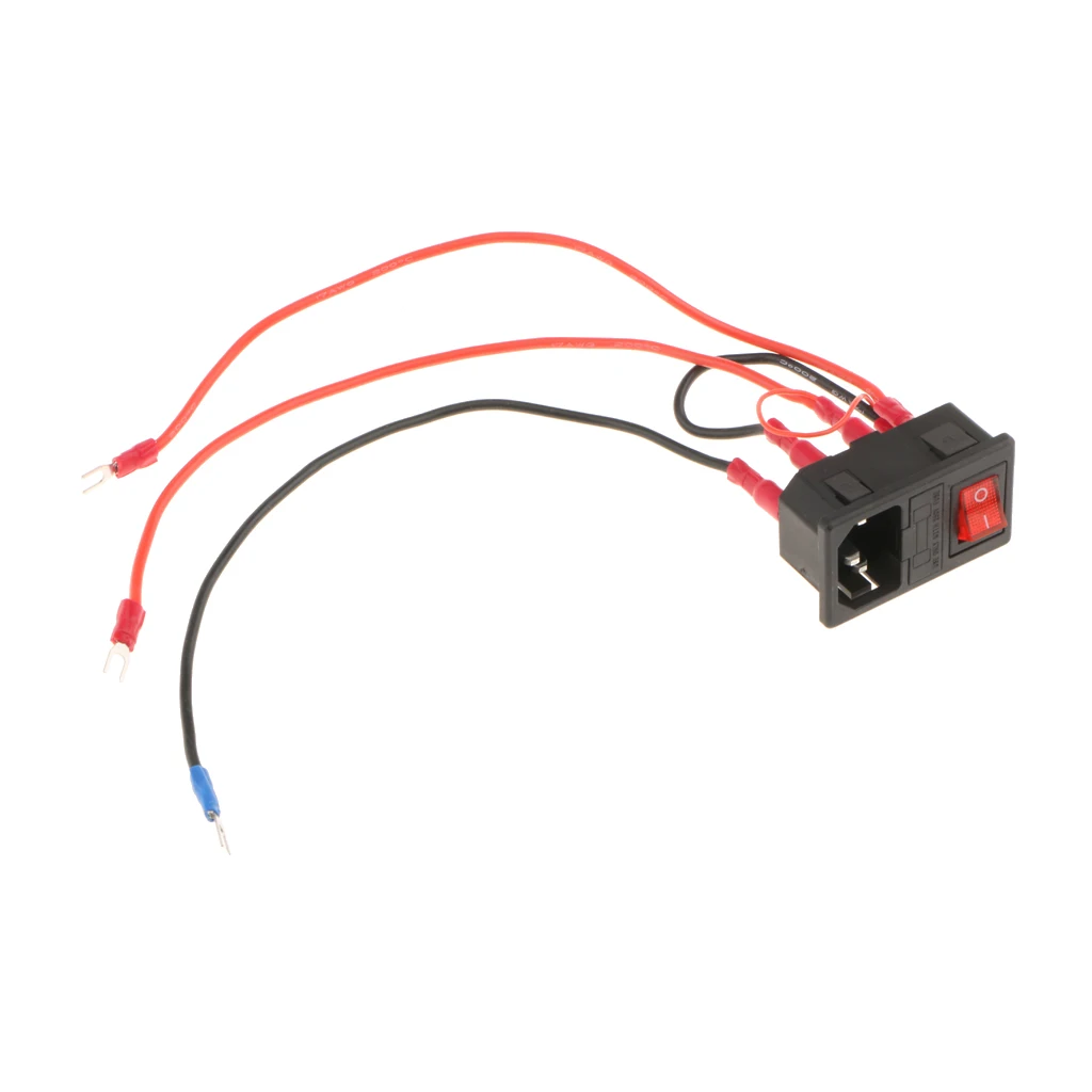 220V/110V 15A Power Outlet Socket Output With Switch Fuse For 3D Printer
