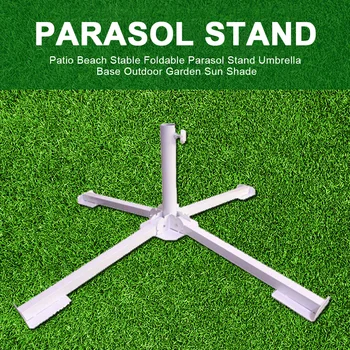 

Steel Foldable Sun Shade Umbrella Base Parasol Stand Fishing Courtyard Outdoor Garden Rustproof Easy Install Portable Beach