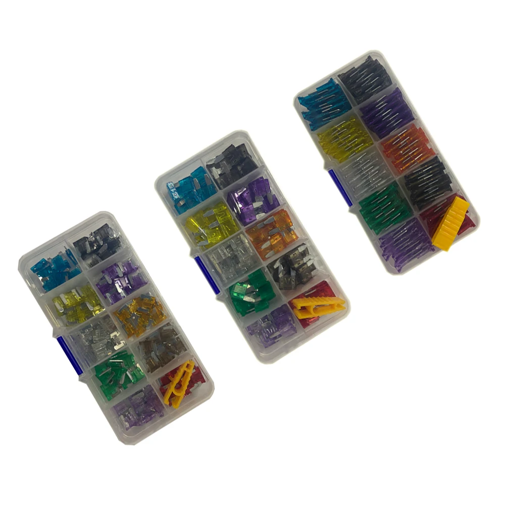Car Fuses Kit Combination Car Fuse 50/100PCS Assortment Set for Auto Blade Type Cars Fuses 2/3/5/7.5/10/15/20/25/30/35A with Box and Clip car fuses kit