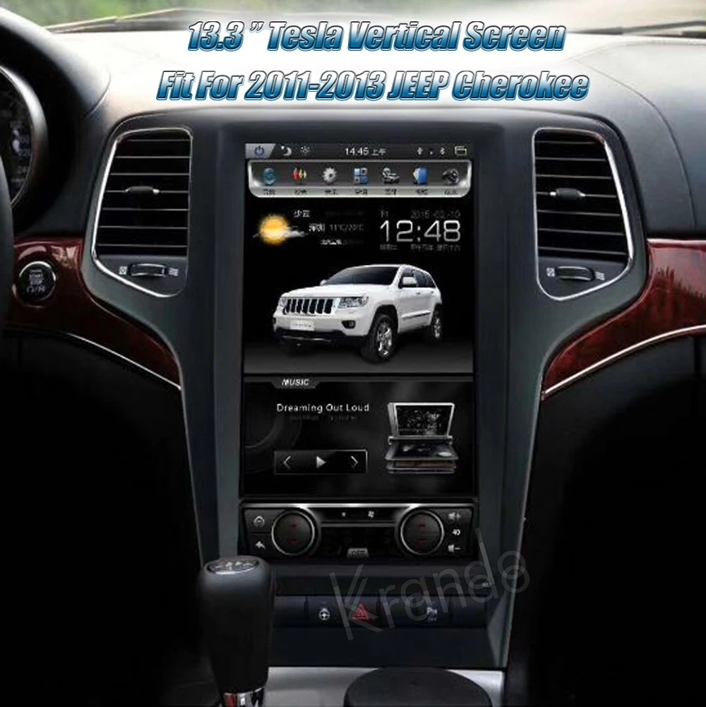 Автомобильный радиоприемник Krando Android PX6 8 1 4 + 64 Гб 13 3 дюйма Tesla с вертикальным