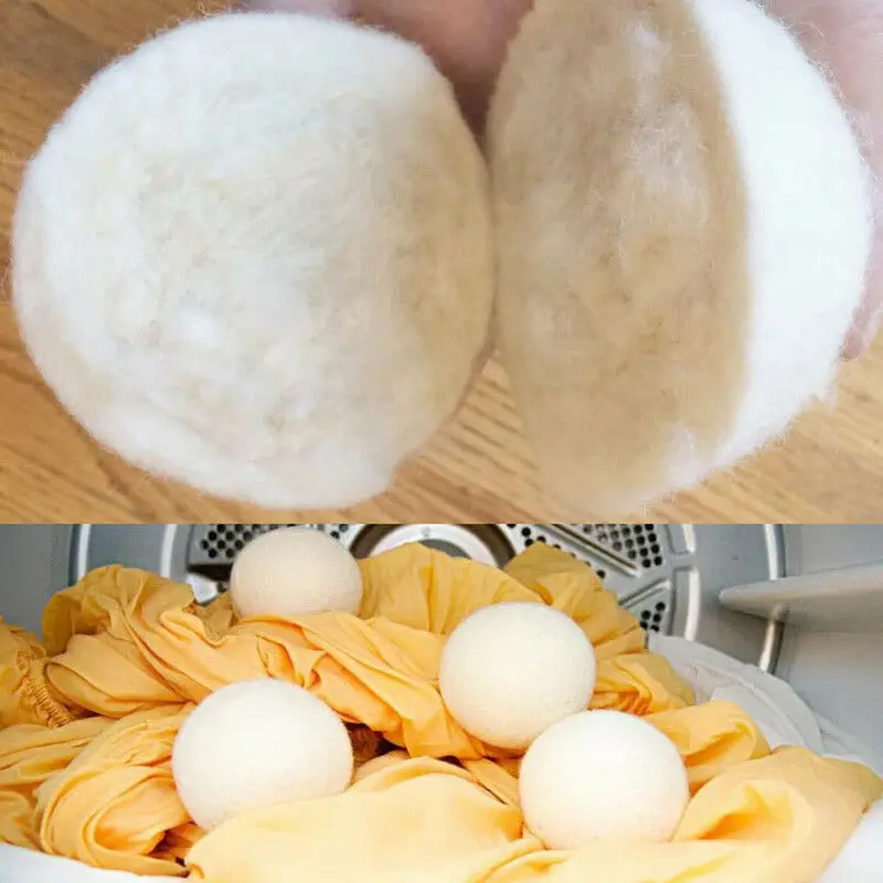 6pcs Organic Hypoallergenic Wool Tumble Drying Balls, 100% Premium Wool-Reusable, Natural Fabric Softener-5cm in diameter