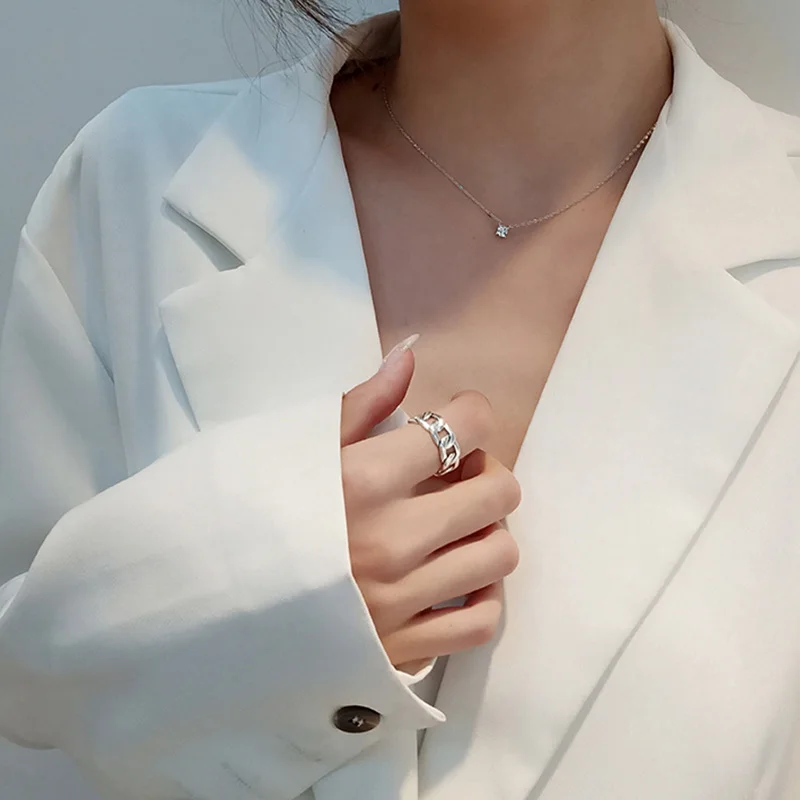 Fashion New 925 Sterling Silver O-Chain Pendant Necklace 0.3cm/0.4cm/0.5cm Necklaces Shiny Chain Women Wedding Jewelry