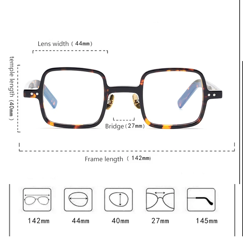 Оправа для очков ручной работы маленькая квадратная Ретро оправа без носоупоров очки для близорукости