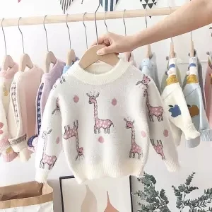 Рождественская одежда для маленьких девочек новая зимняя малышей свитеры милые