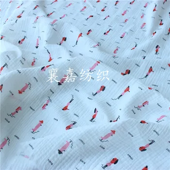 

Cotton Crepe Cartoon Seersucker Double Gauze Blanket Cloth Pajamas Fabric