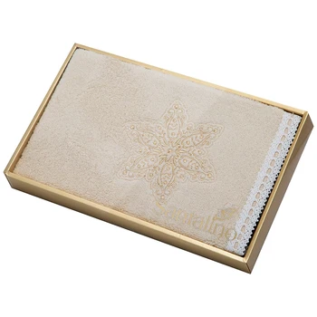 

Towel Snowflake, 35x70. Mahra, Beige, Embroidery, 100% Cotton 400Gr \ M, Lace Home and kitchen products