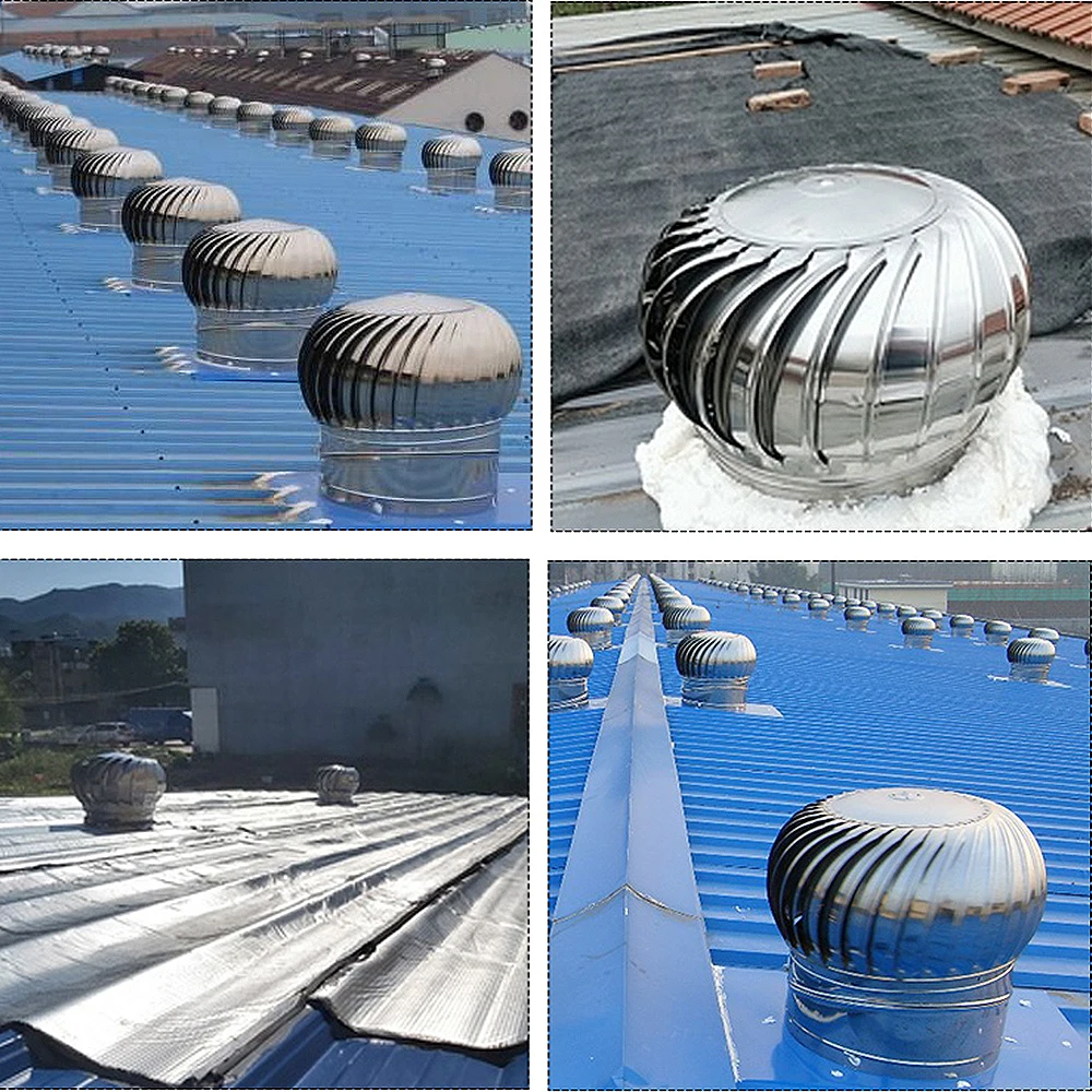 201/304 Stainless Steel Roof Ventilator Wind Turbines Air Vent 110mm 150mm 160mm 200mm Pipefit Attic Ventilating Fan