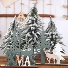 Настольные рождественские деревянные украшения, рождественские детские DIY игрушки, подарок, Рождественский лось, деревянные фигурки, миниатюры, ремесла, украшения