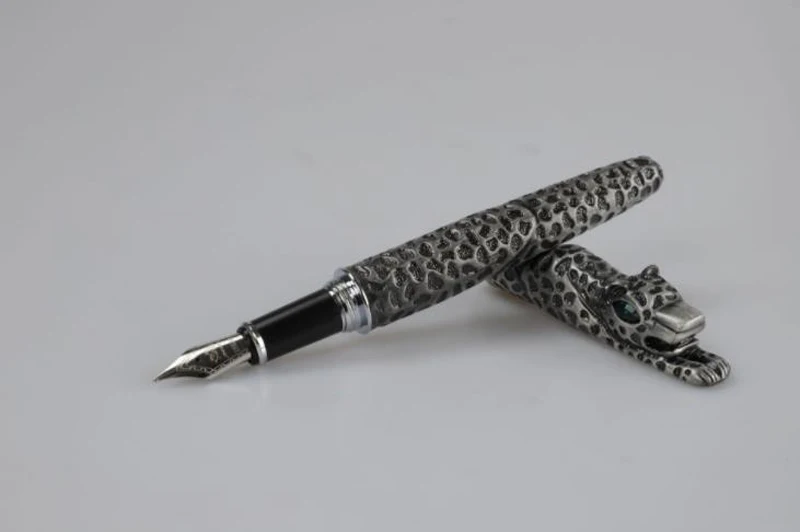 Jinhao Business Full Metal Gray Fountain Pen Panther Cheetah Advanced Collected Writing Gift Pen Best Stationery