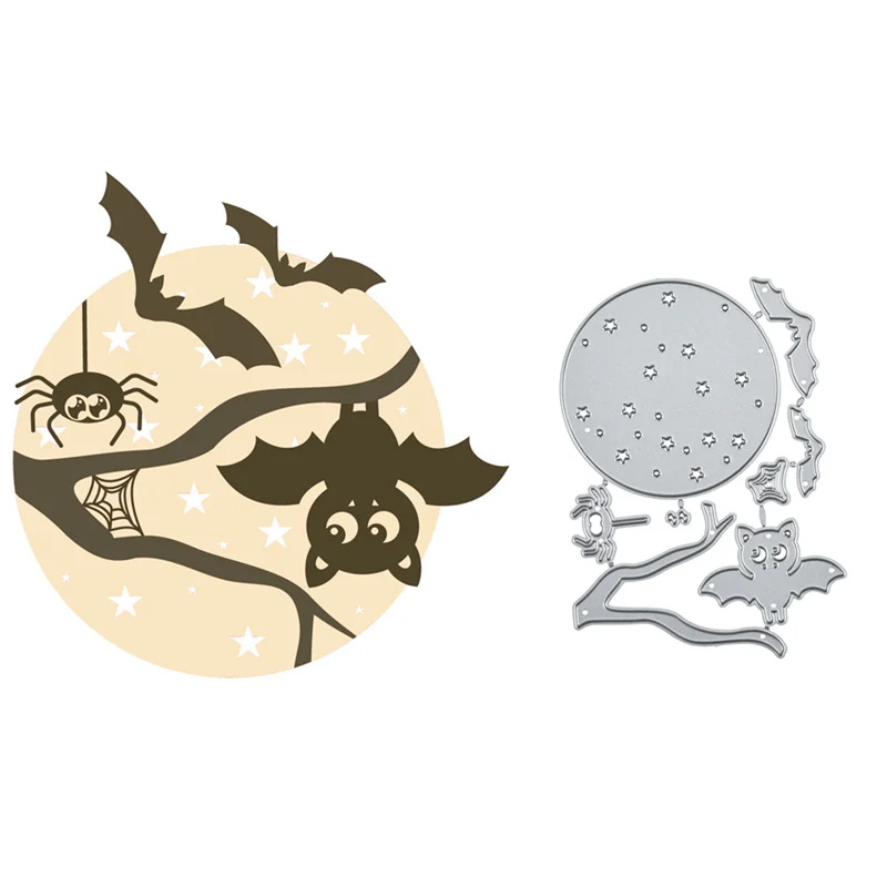

Kokorosa Halloween Dies Moon Night Bat Metal Cutting Dies 2019 for Card Making Scrapbooking Embossing Cuts Stencil Craft Dies