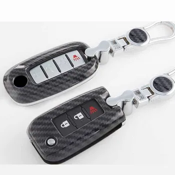 

Carbon Fiber New T70 T90 T60 Car Key Case Remote Fob Shell Cover Keychain Protector Bag For Dongfeng Venucia Fold Keys