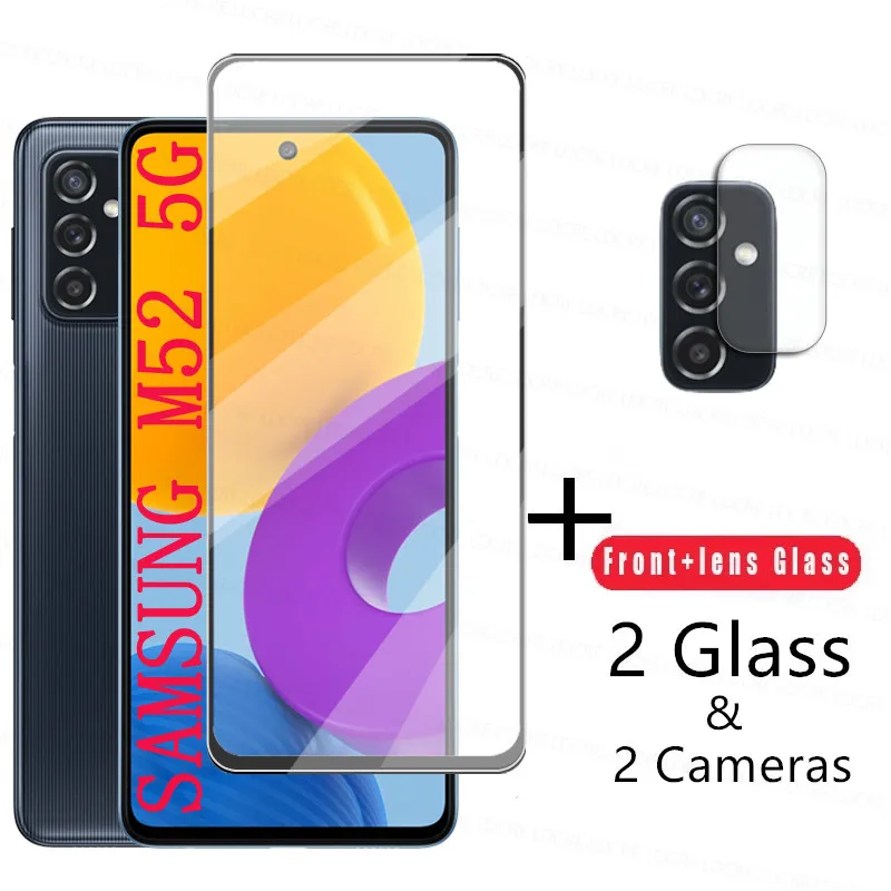 

4-in-1 2.5D Tempered Glass For Samsung Galaxy M52 Glass For Samsung M52 M62 M42 M32 M22 M12 Screen Protector Camera Lens Film