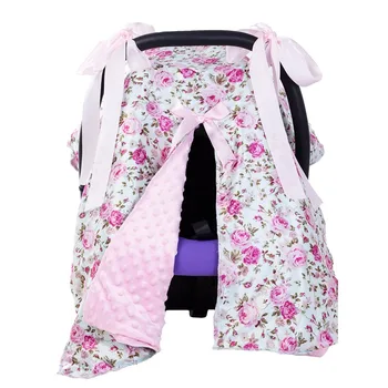 

Baby Car Seat Blanket Cover Fashion Bow Newborn Baby Girls Soft Safety Car Seat Canopy Nursing Cover Multi-use Blanket Cover