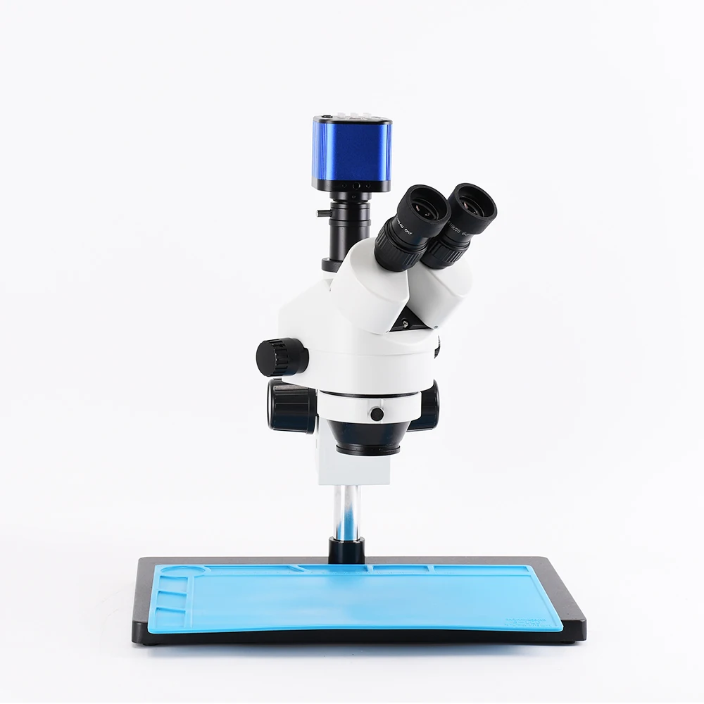 Hayear 7-45X Trinoculaire Stereo Microscoop 16MP Industriële Camera 1080P 60FPS met Stand Siliconen Pad voor PCB Reparatie Solderen Hayear 7-45X Trinoculaire Stereo Microscoop 16MP Industriële Camera 1080P 60FPS met Stand Siliconen Pad voor PCB Reparatie Solderen