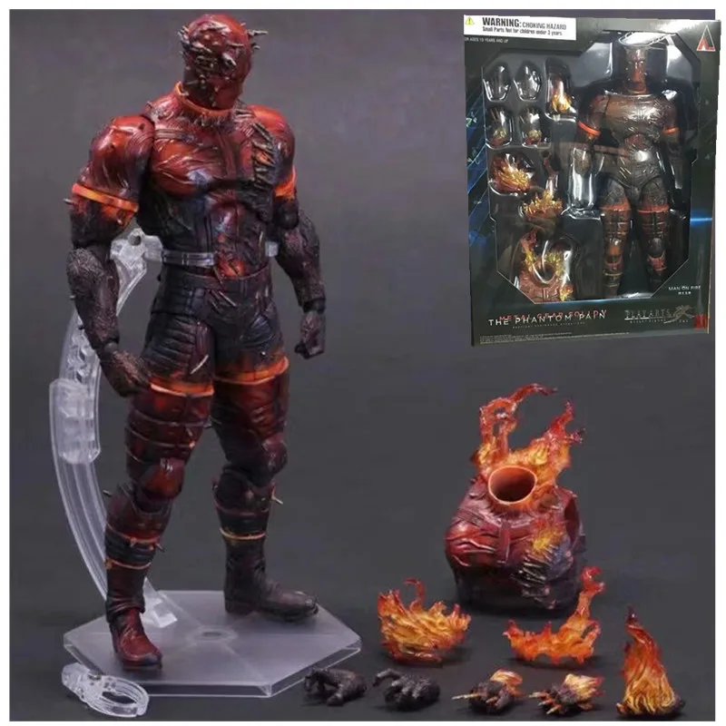Playarts The phantom Pain Metal gear Sollpy Змея с пожарным, огнем ПВХ фигурка Коллекционная модель игрушки