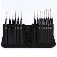 

15pcs Detail Paint Brush Set Fine Miniature Paint Brushes Kit with Ergonomic Triangular Handle Travel Bag for Acrylic Watercolor