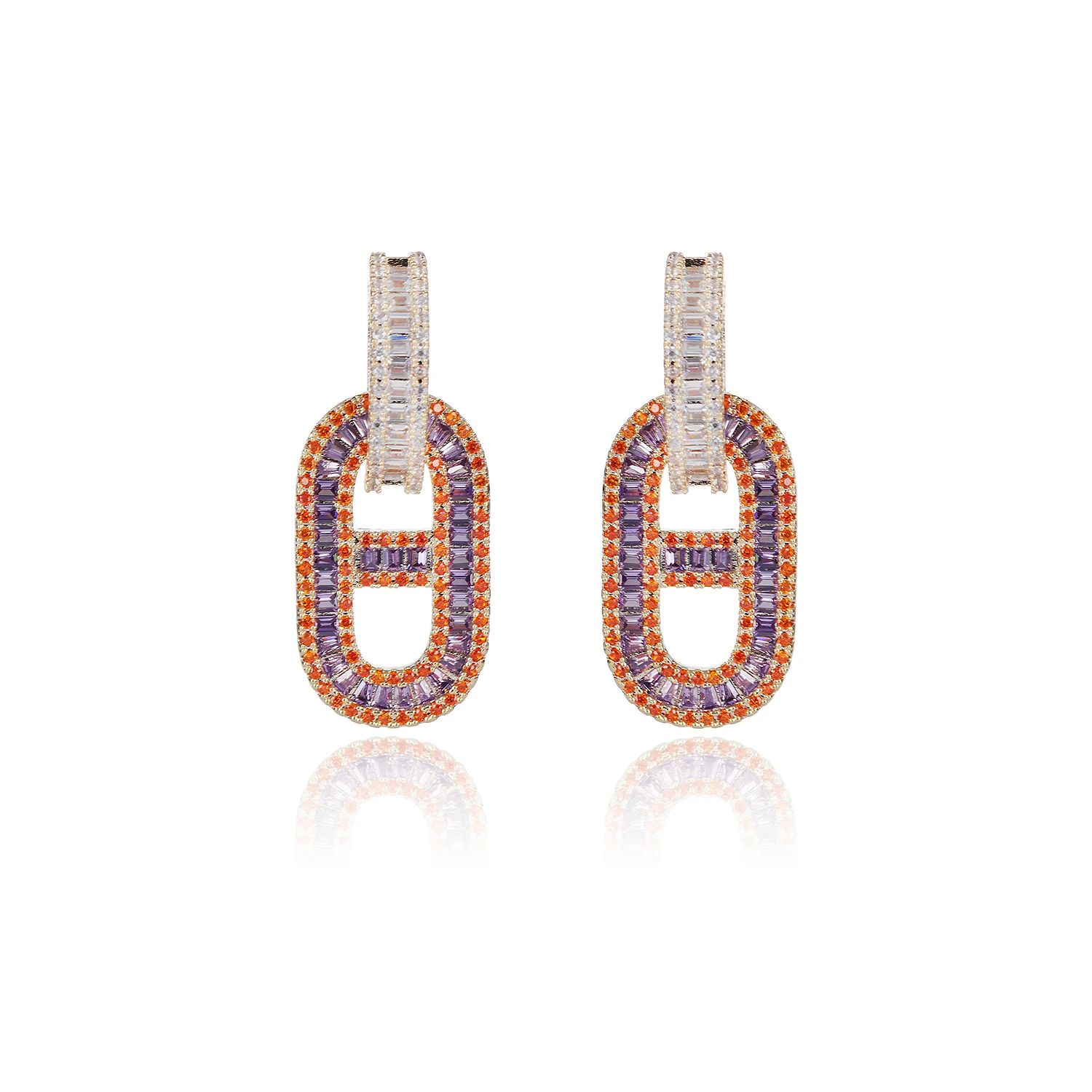 Luxury Cubic Zircon CZ Crystals Earrings Birthday Party Wedding Gift Fine New Jewelry CE11573