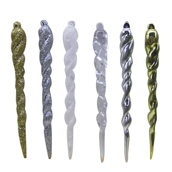 

24Pcs Christmas Icicle Ornament DIY Party Hanging Xmas Tree Decor Supplies DC120