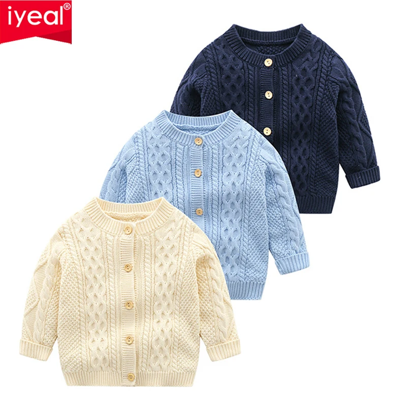 IYEAL Baby Boy Knit Carding Newest Candy Color Clothing Kids Newborn Knitted Jacket Long Sleeve Girls Toddler Sweaters