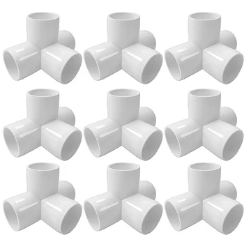 

4Way 3/4 in Tee PVC Fitting Elbow - Build Heavy Duty PVC Furniture - PVC Elbow Fittings (Pack of 10)