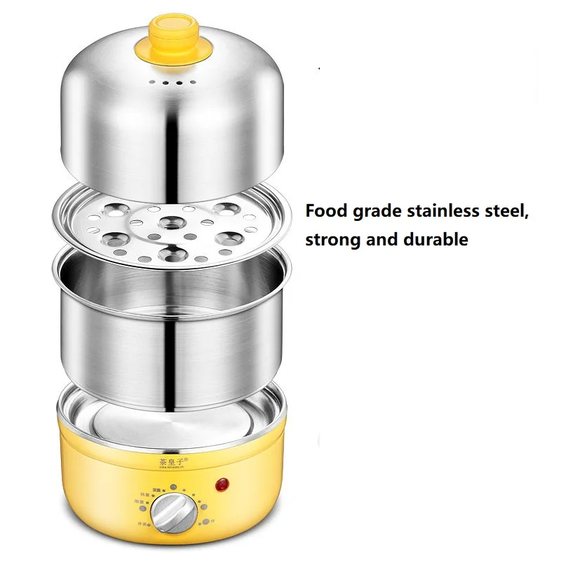 220V 2 warstwy gospodarstwa domowego elektryczny parowiec ze stali nierdzewnej przenośne jajowar żywności śniadanie gotowanie na parze urządzenie do gotowania jajowar