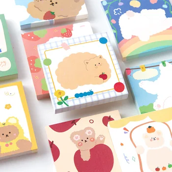 

100Pcs/lot Cute Cartoon Animal Handbook Memo Pad Kawaii DIY Bullet Journal Collage Decorative Material Paper Stationery