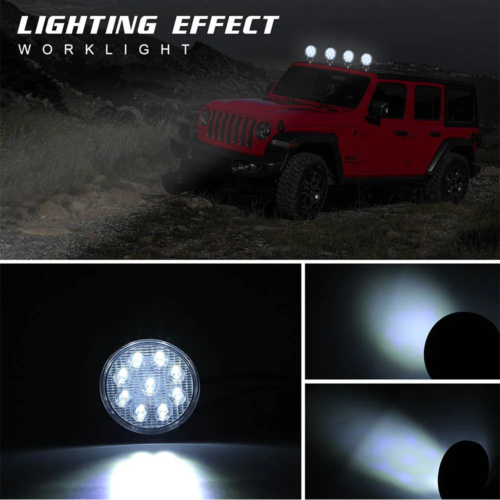 27W 42W 48W LED Off-Road/Offroad Light Bar 12V 24V Car Light For Jeep ATV UAZ SUV 4WD 4x4 Truck Tractor Off-road Spot Light Bulb