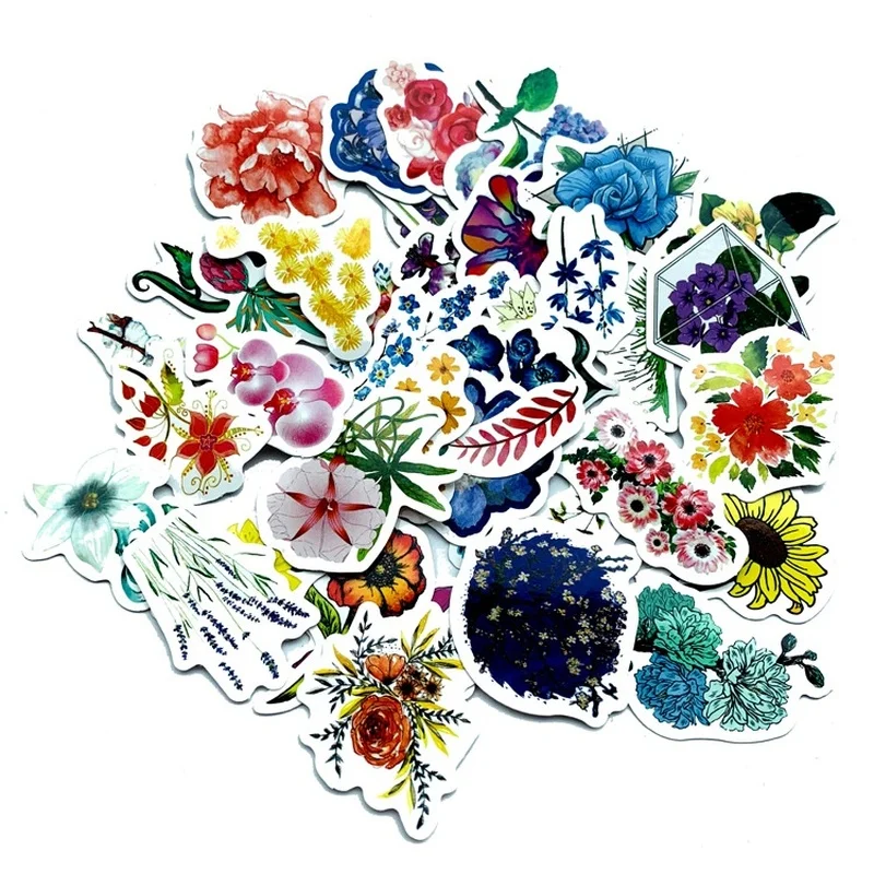 

10 Sets=420PCS Japanese and Korean Fresh Girl Cute Flower Stickers Water Cup Computer PVC Stickers