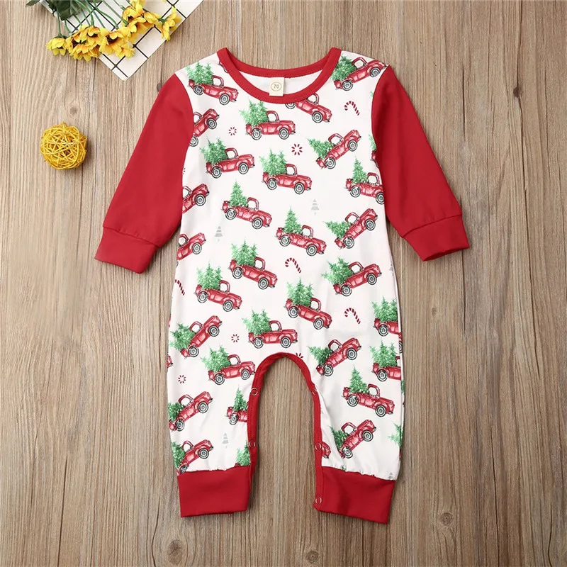 

Pudcoco Autumn XMAS Newborn Baby Girls Boy Red Long Sleeve Romper Playsuit Jumpsuit Christmas Dress Outfits Clothes