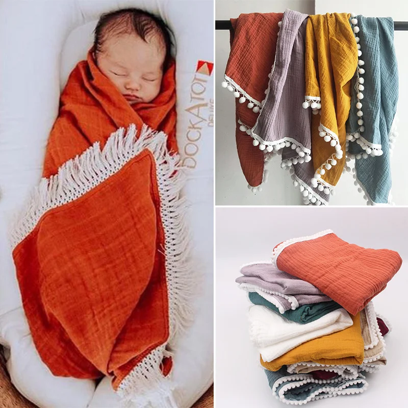 Manta de muselina de gasa de algodón para bebé, Toalla de baño para recién  nacido, ropa para eructar, pañal de tela de 6 capas - AliExpress