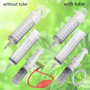 

50/100/150ml Plastic Reusable Syringe Practical Sterile Injector + Tube Pipe