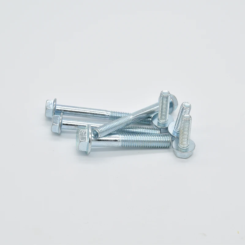 Hexagonal Flange Bolts M5 M6 M8 M10 M12 Grade 8.8 Galvanized Hexagonal Flange Screws Belt Pad Full Thread/Partial Thread