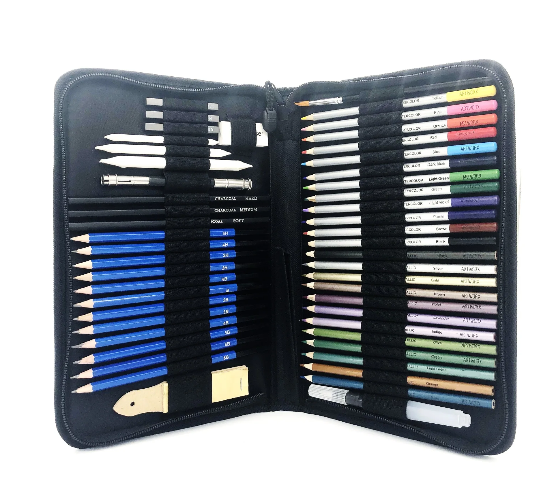 Color Pencil Paint Set 51 Pcs Including 39 Colored Drawing Professional Adult Kids Stationery | Канцтовары для офиса и дома