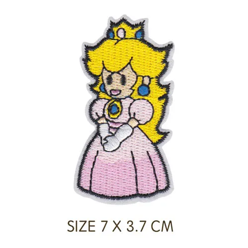 Cute Cartoon Embroidered Iron on Parches Patch Game Characters Ghost Mario Fabric Badge Children Jacket Clothing Accessories DIY - Цвет: 04