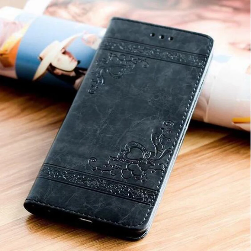 Чехол-бумажник с откидной крышкой с тиснением Обложка для samsung Galaxy A5 A7 A3 чехол Магнитный кожаный чехол для samsung A3 A5 A50 A30 A70 M10 - Цвет: Black
