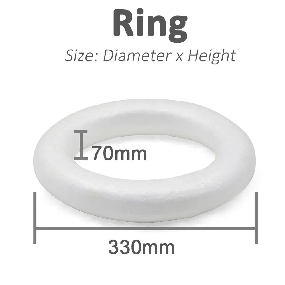 Рождественское кольцо из пенополистирола пенополистирол полукольцо для рукоделия аксессуары украшения для вечеринок ручной работы разные размеры на выбор - Цвет: Ring  330x70mm