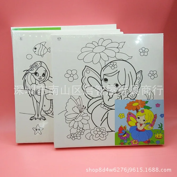 

New Style Bot Creative Cartoon with Numbers Sketchpad Watercolor DIY Children Oil Painting Hand-Painted Graffiti Coloring Drawin