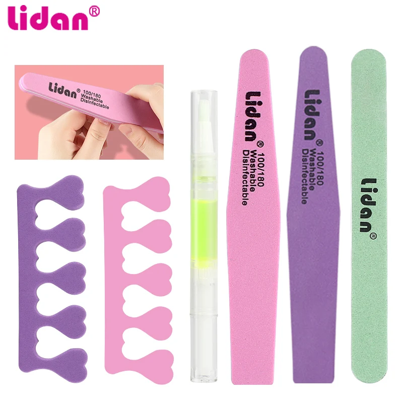 

2 pcs/lot Nail Art Sanding Buffing Manicure Tools Set Polish Buffer Professional Nail Files 100/180 Removal Sponge Emery Board