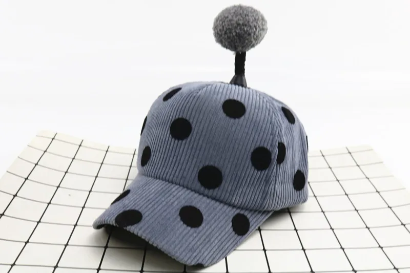 New Baby boy girl Hat Baby autumn and winter hat cute children antenna hair ball corduroy cap kids baseball caps snapback