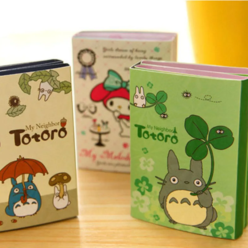 

Cartoon Totoro & Melody Memo Pad and Sticky Notes Folding Adhesive Post Notepad Stationery Office School Supplies 6355