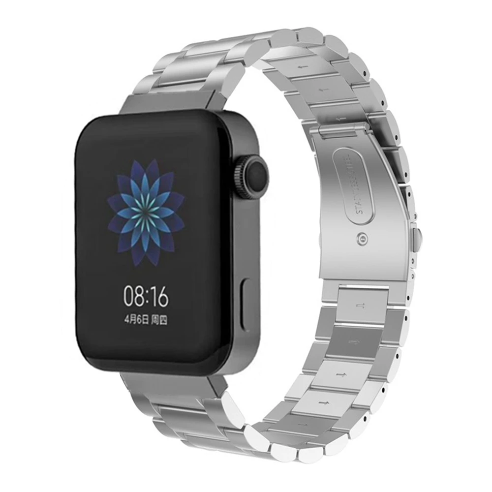 Ремешок для часов из нержавеющей стали для Xiaomi mi часов MIUI браслет металлический ремешок для часов Xiao mi - Цвет: Серебристый