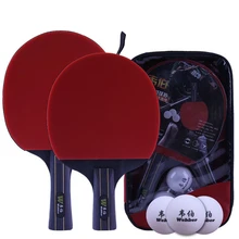 

2PCS Professional 3 Star Ping Pong Racket Table Tennis Racket Set Reverse Glue Hight Quality Blade Bat Paddle With Bag