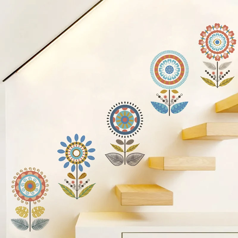 Wall Stickers Romantic Garden Flowers Kickline Decor For Home Living Room Bedroom Accessories Decor Mural DIY Wall Art Decals