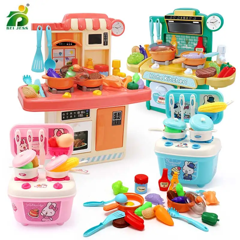 Kitchen Toy House-Set Miniature Vegetables Cutting Cooking Food-Girl Kids Children Fruits