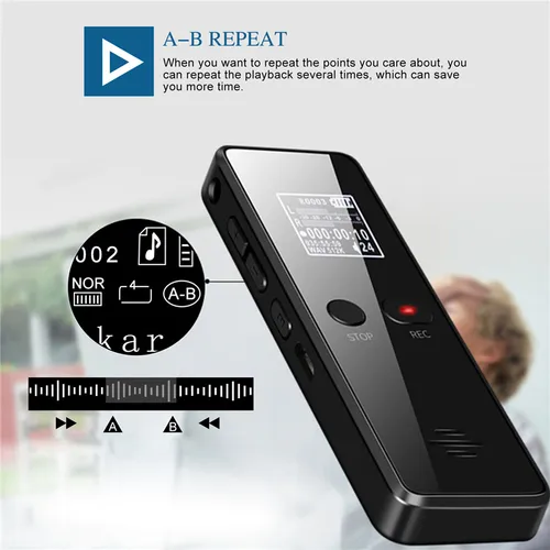 전문 USB 음성 녹음기, 디지털 오디오 음성 녹음기, WAV,MP3 플레이어 포함, 96 시간 딕터폰, V90, 8GB, 16GB, 32GB 2