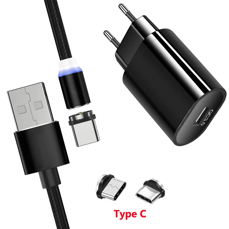 Нейлоновый Магнитный USB кабель Type c длиной 1 м для передачи данных Xiaomi MIX 2 Samsung A70 A50