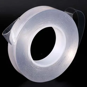 

2 PCS Magic Nano Tape Washable Reusable Double-Sided Transparent Tape Adhesive Trace Paste Removable Glue Cleanable Household