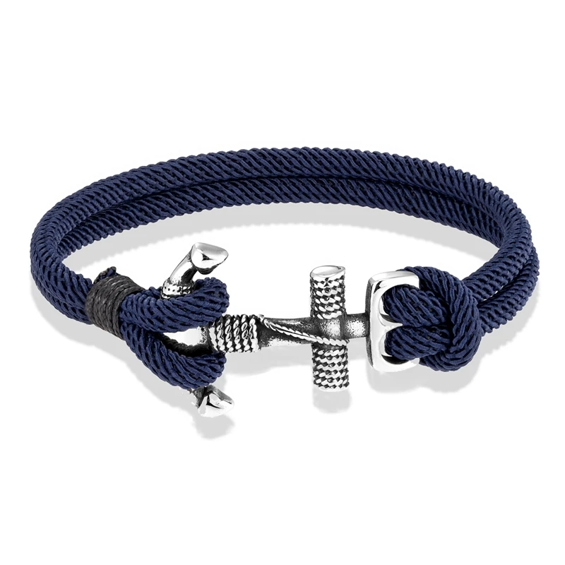 Bracelet Jewelry Waterproof Anchor Bracelets Men Double Strand Nautical Survival Rope Bracelet for Women Stainless Steel Navy Sport Buckle