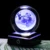 3D Moon Crystal Ball LED Base Лазерная Гравировка Стеклянный Глобус Домашнее Украшение Кристалл Ремесло Сфера Орнамент 8 см