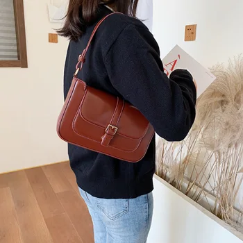 

Solid Color PU Leather Crossbody Bags For Women Totes Female Simple Shoulder Messenger Bag Handbags and Purses